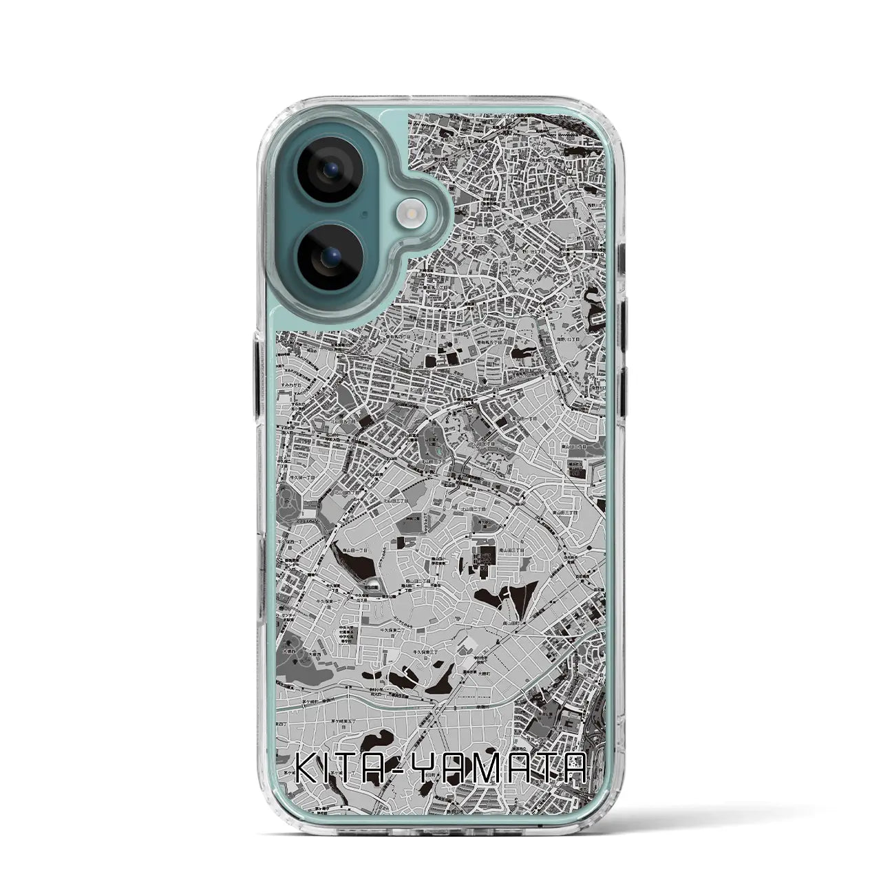 【北山田(神奈川県)】地図柄iPhoneケース(MagSafeタイプ)モノトーン・iPhone 16 Pro 用
