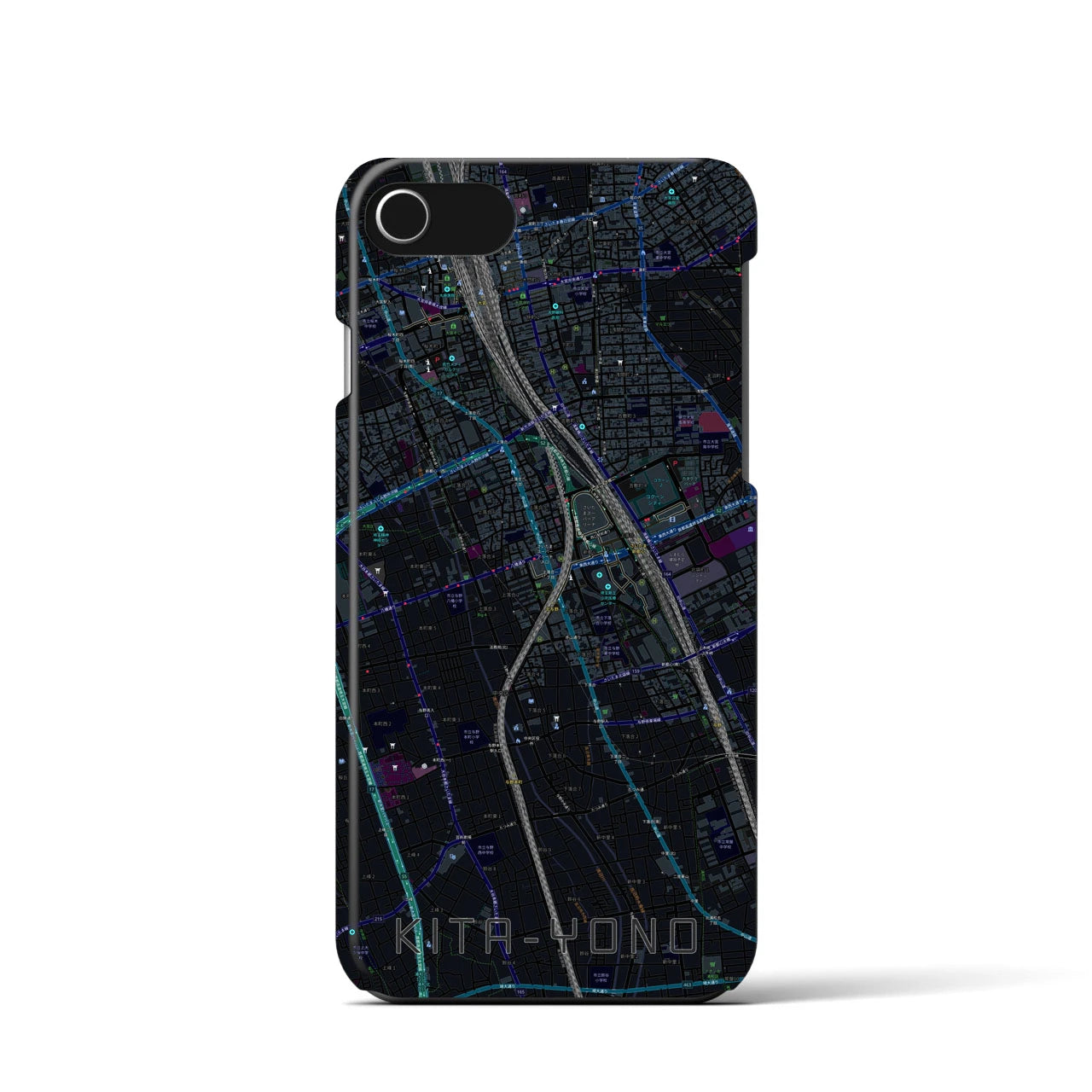 【北与野(埼玉県)】地図柄iPhoneケース(バックカバータイプ)