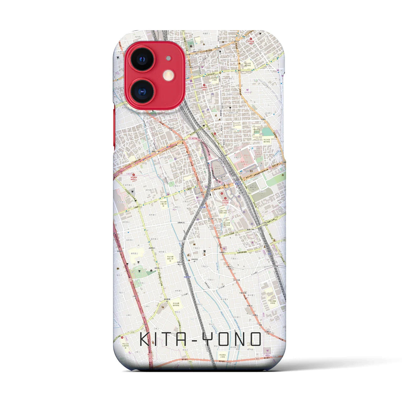 【北与野(埼玉県)】地図柄iPhoneケース(バックカバータイプ)