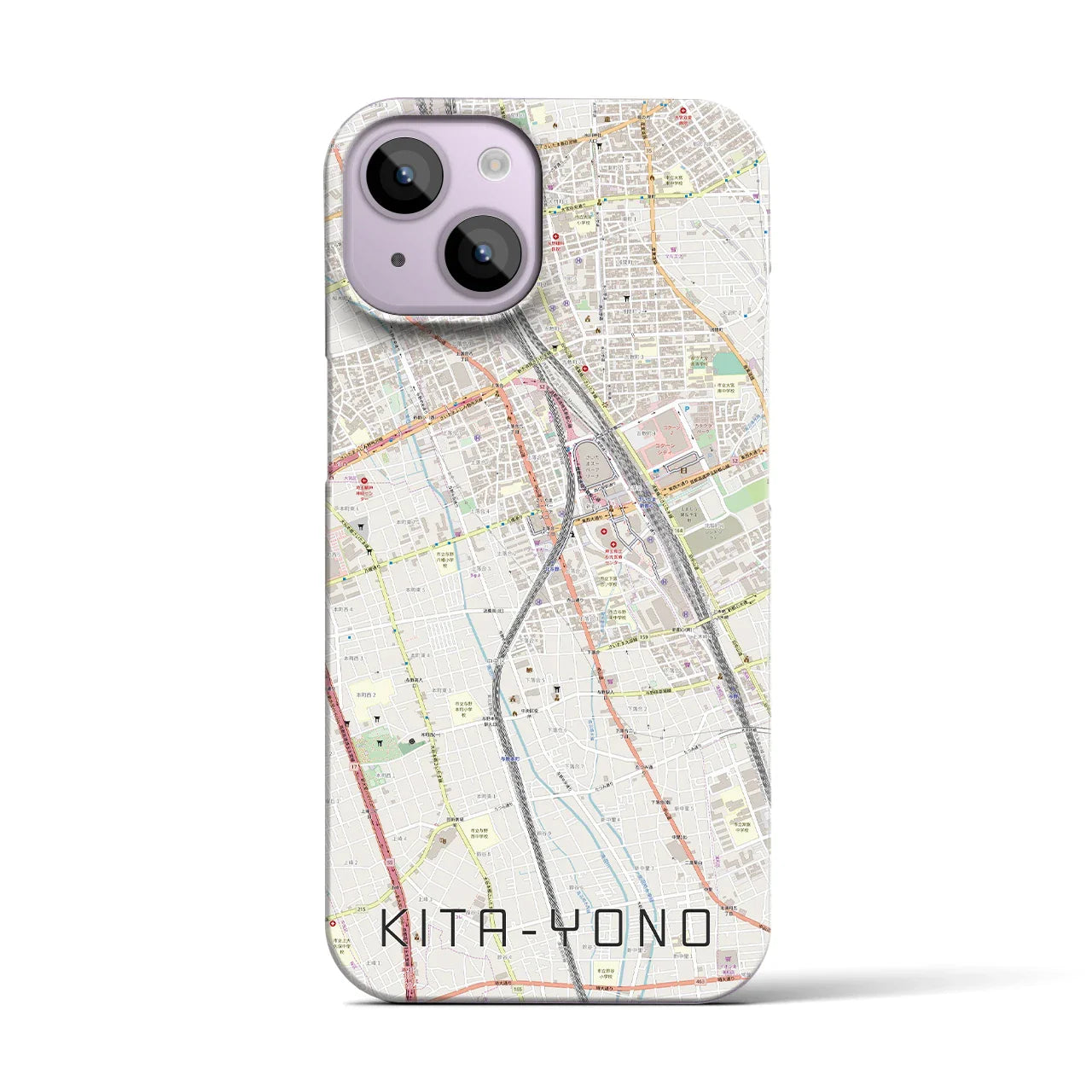 【北与野(埼玉県)】地図柄iPhoneケース(バックカバータイプ)