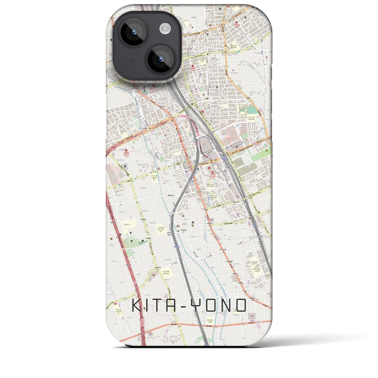 【北与野(埼玉県)】地図柄iPhoneケース(バックカバータイプ)