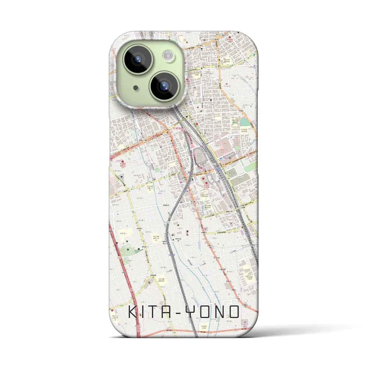 【北与野(埼玉県)】地図柄iPhoneケース(バックカバータイプ)
