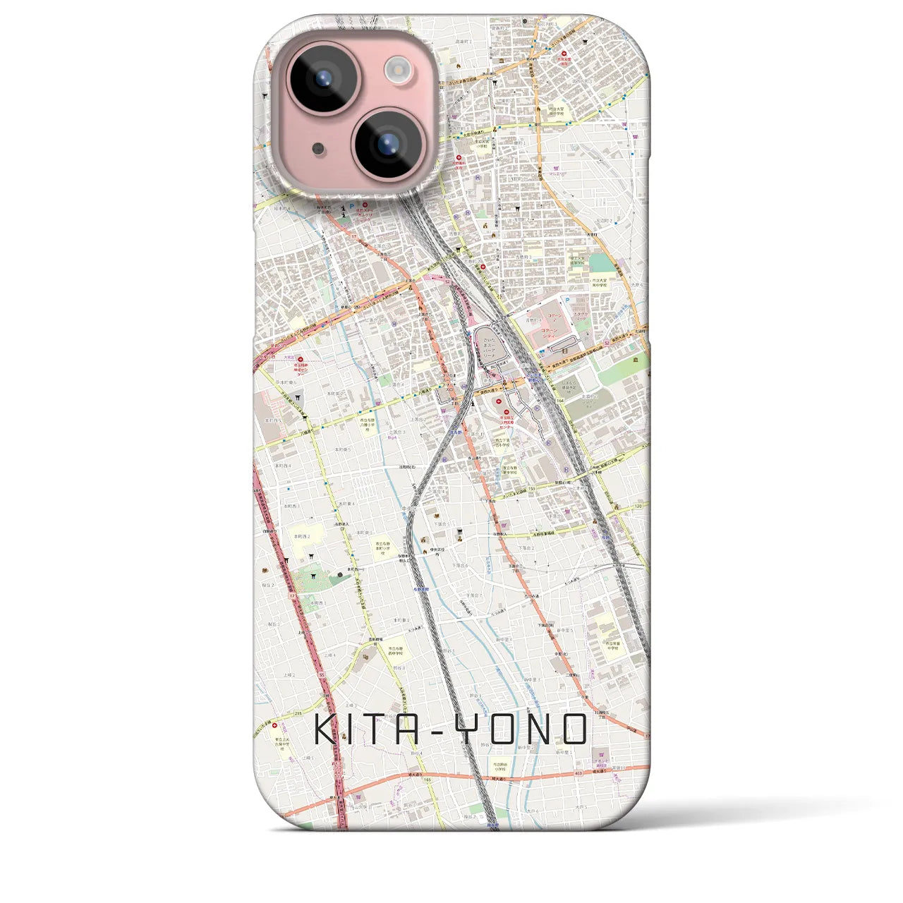 【北与野(埼玉県)】地図柄iPhoneケース(バックカバータイプ)