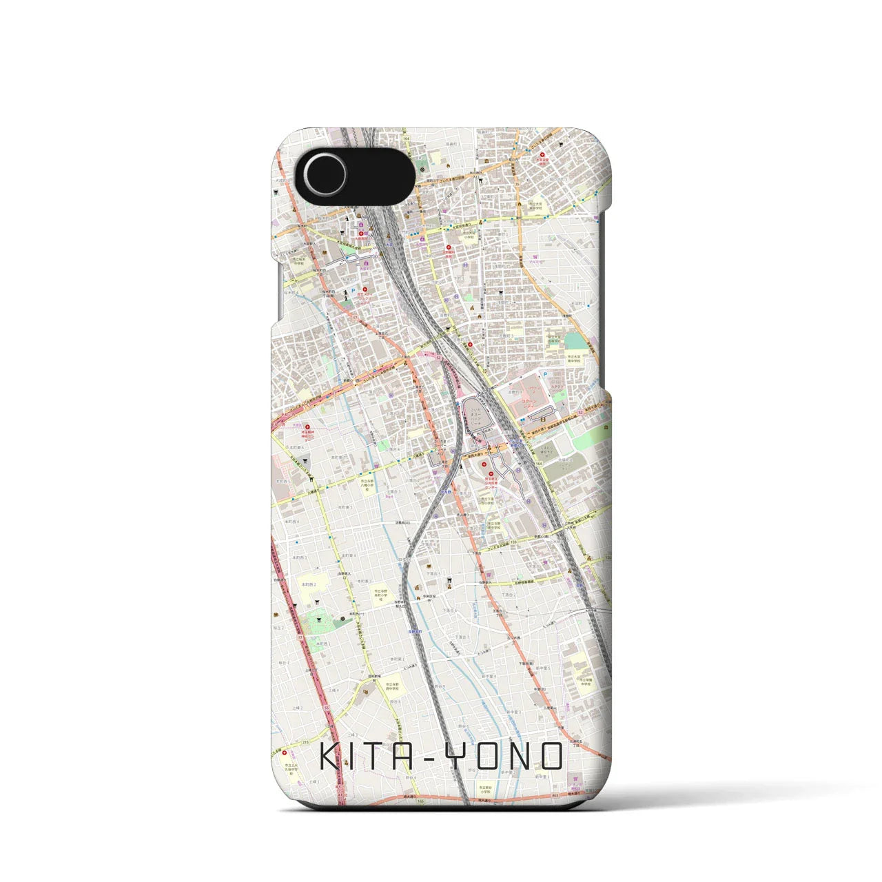 【北与野(埼玉県)】地図柄iPhoneケース(バックカバータイプ)