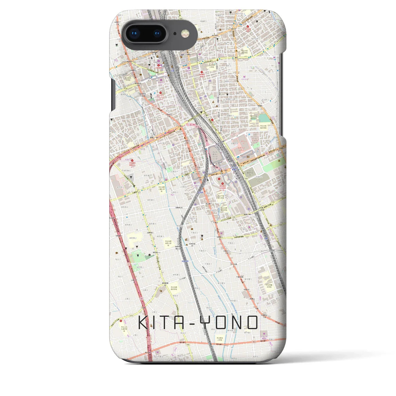 【北与野(埼玉県)】地図柄iPhoneケース(バックカバータイプ)