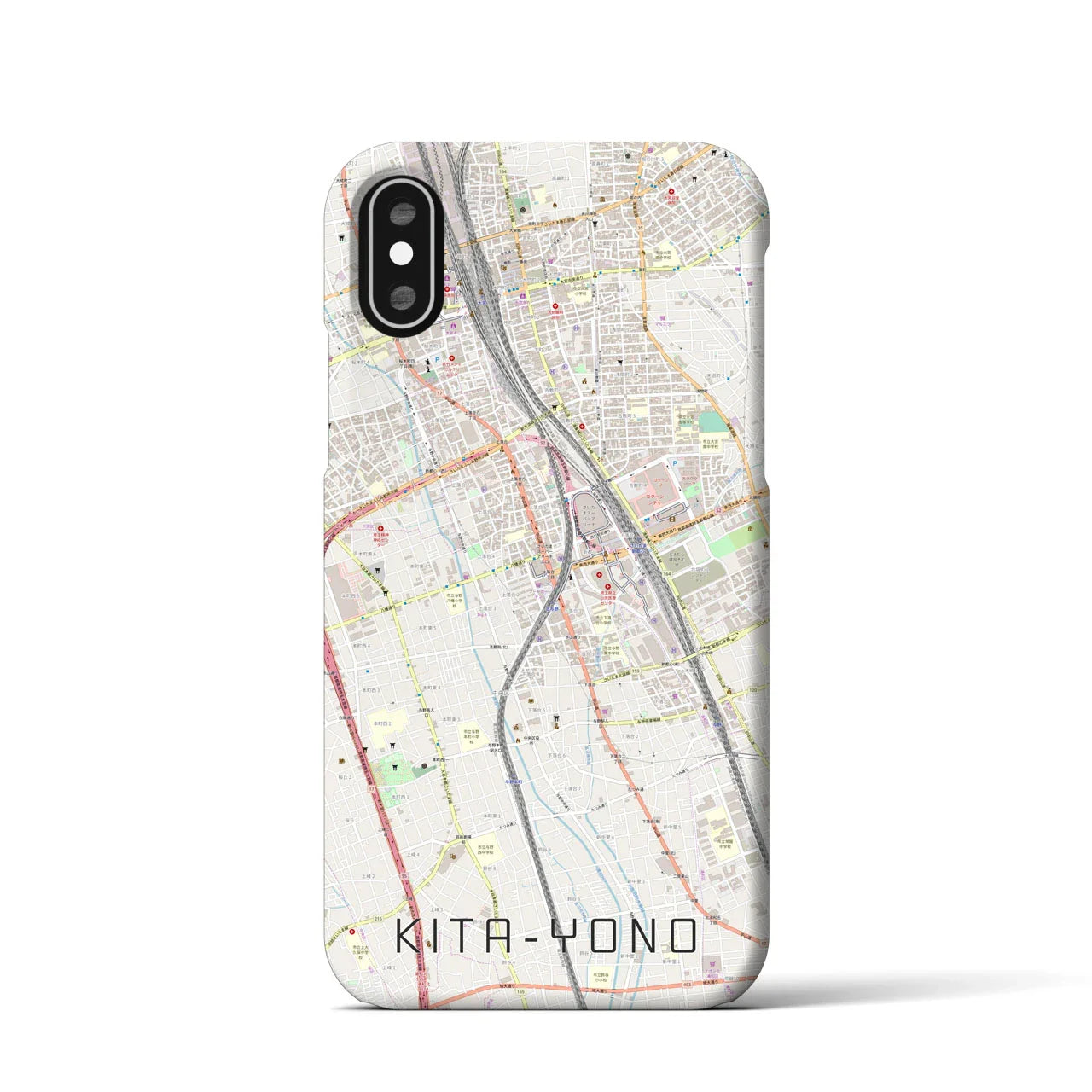 【北与野(埼玉県)】地図柄iPhoneケース(バックカバータイプ)