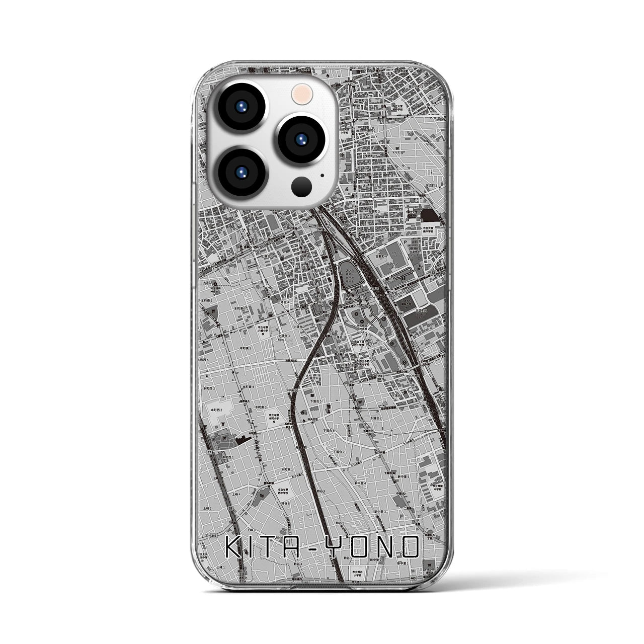 【北与野(埼玉県)】地図柄iPhoneケース(クリアタイプ)