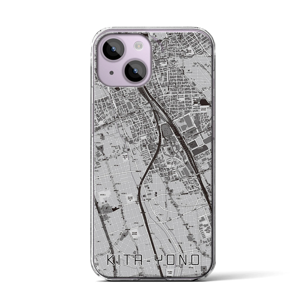 【北与野(埼玉県)】地図柄iPhoneケース(クリアタイプ)