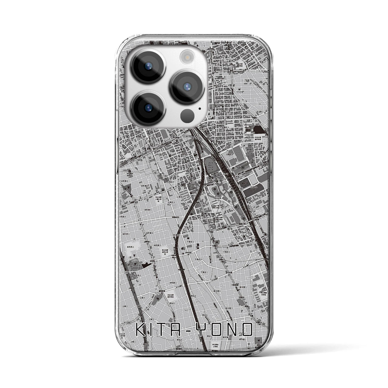 【北与野(埼玉県)】地図柄iPhoneケース(クリアタイプ)