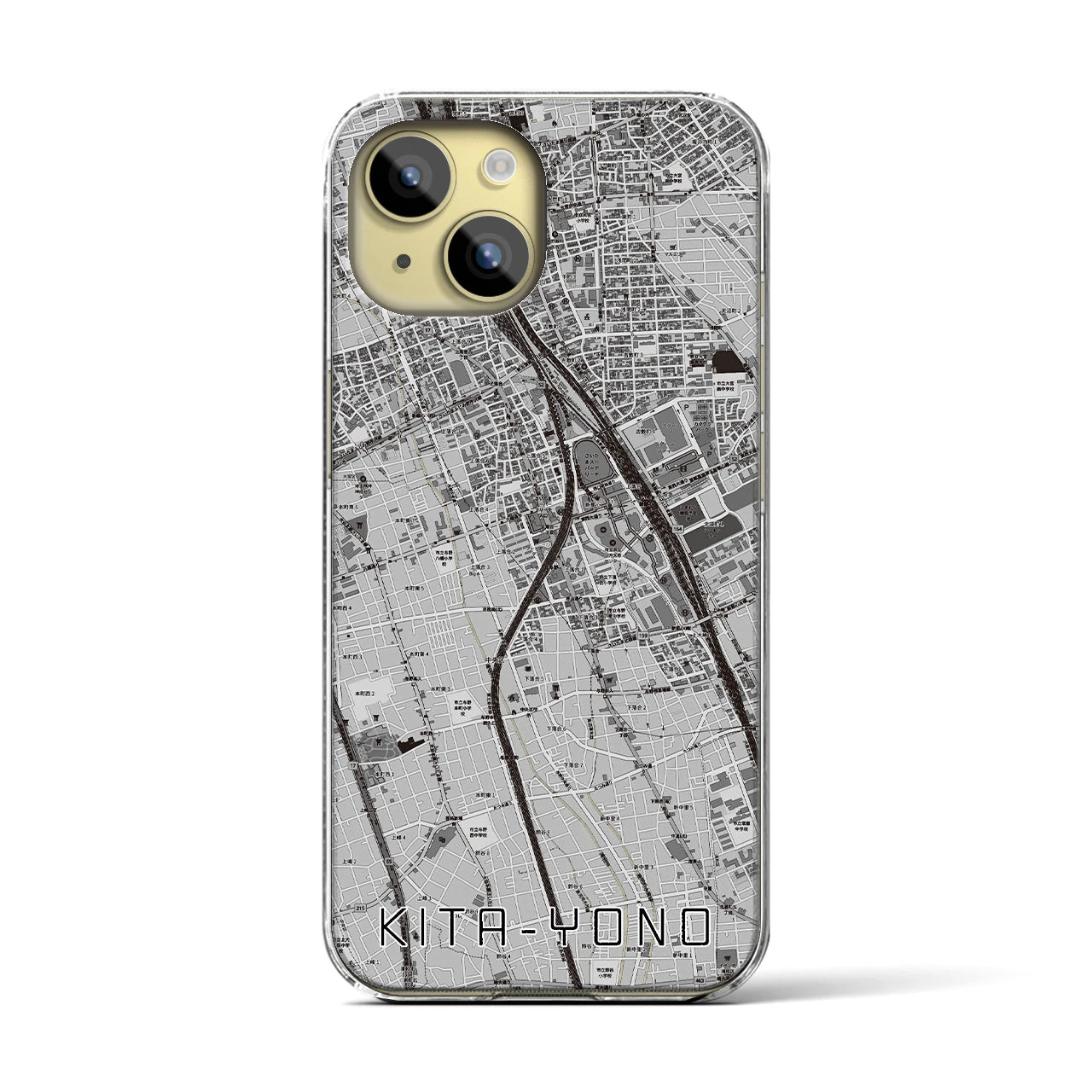 【北与野(埼玉県)】地図柄iPhoneケース(クリアタイプ)