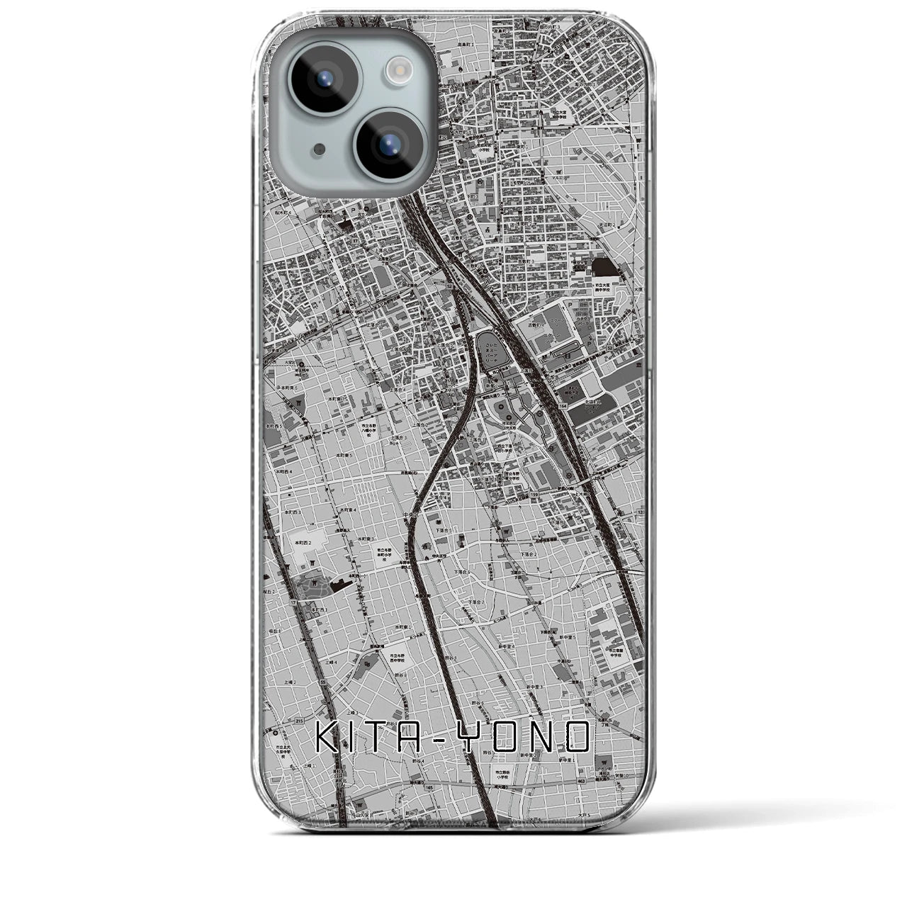 【北与野(埼玉県)】地図柄iPhoneケース(クリアタイプ)