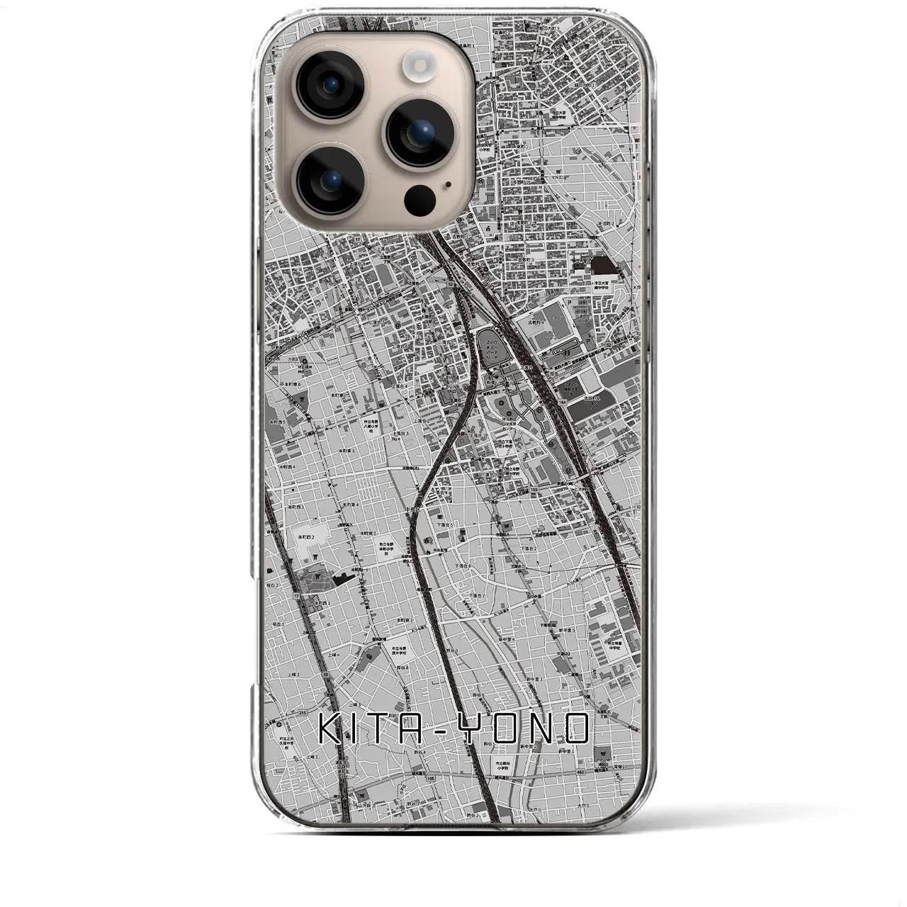 【北与野(埼玉県)】地図柄iPhoneケース(クリアタイプ)