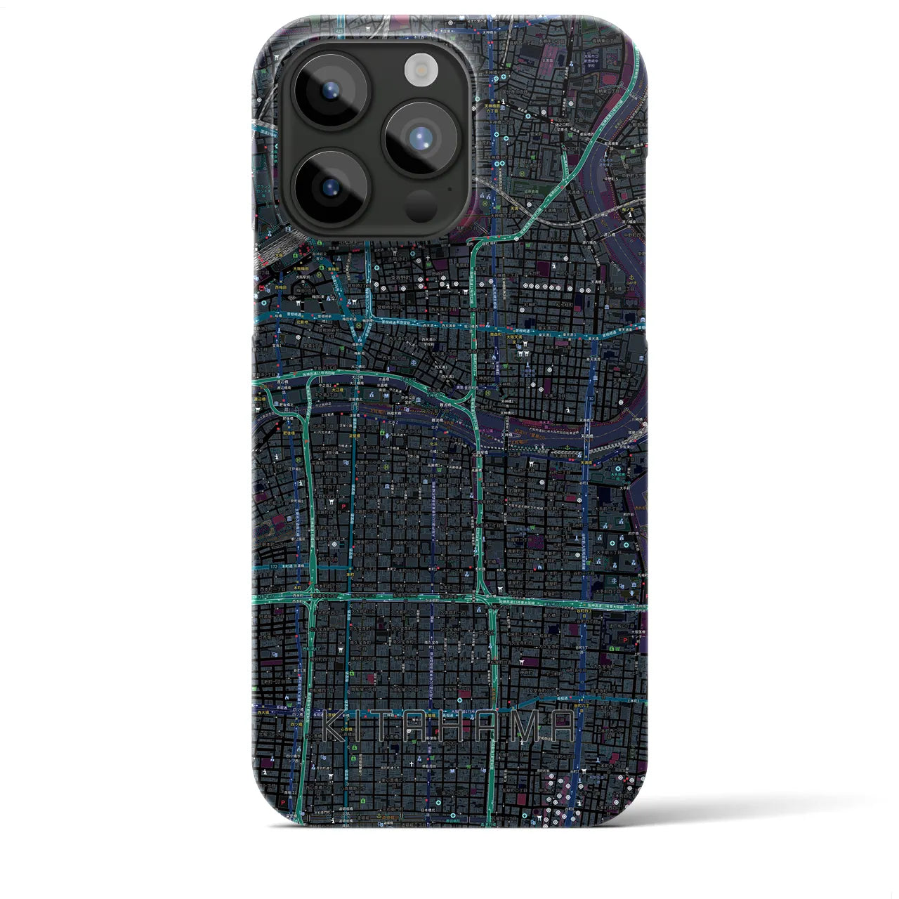 【北浜(大阪府)】地図柄iPhoneケース(バックカバータイプ)