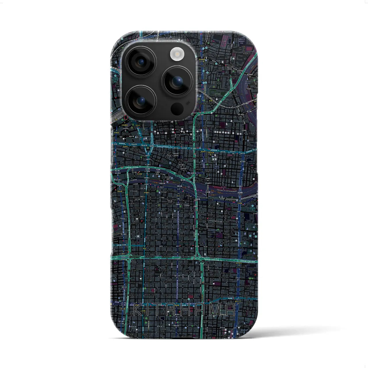 【北浜(大阪府)】地図柄iPhoneケース(バックカバータイプ)