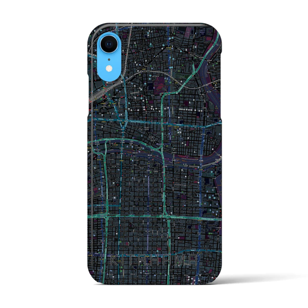 【北浜(大阪府)】地図柄iPhoneケース(バックカバータイプ)