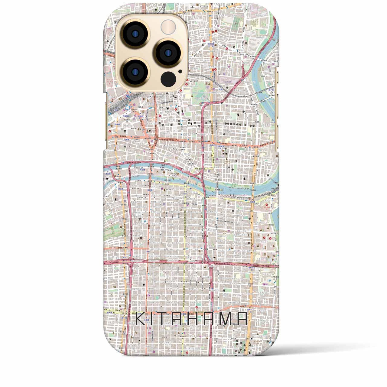 【北浜(大阪府)】地図柄iPhoneケース(バックカバータイプ)