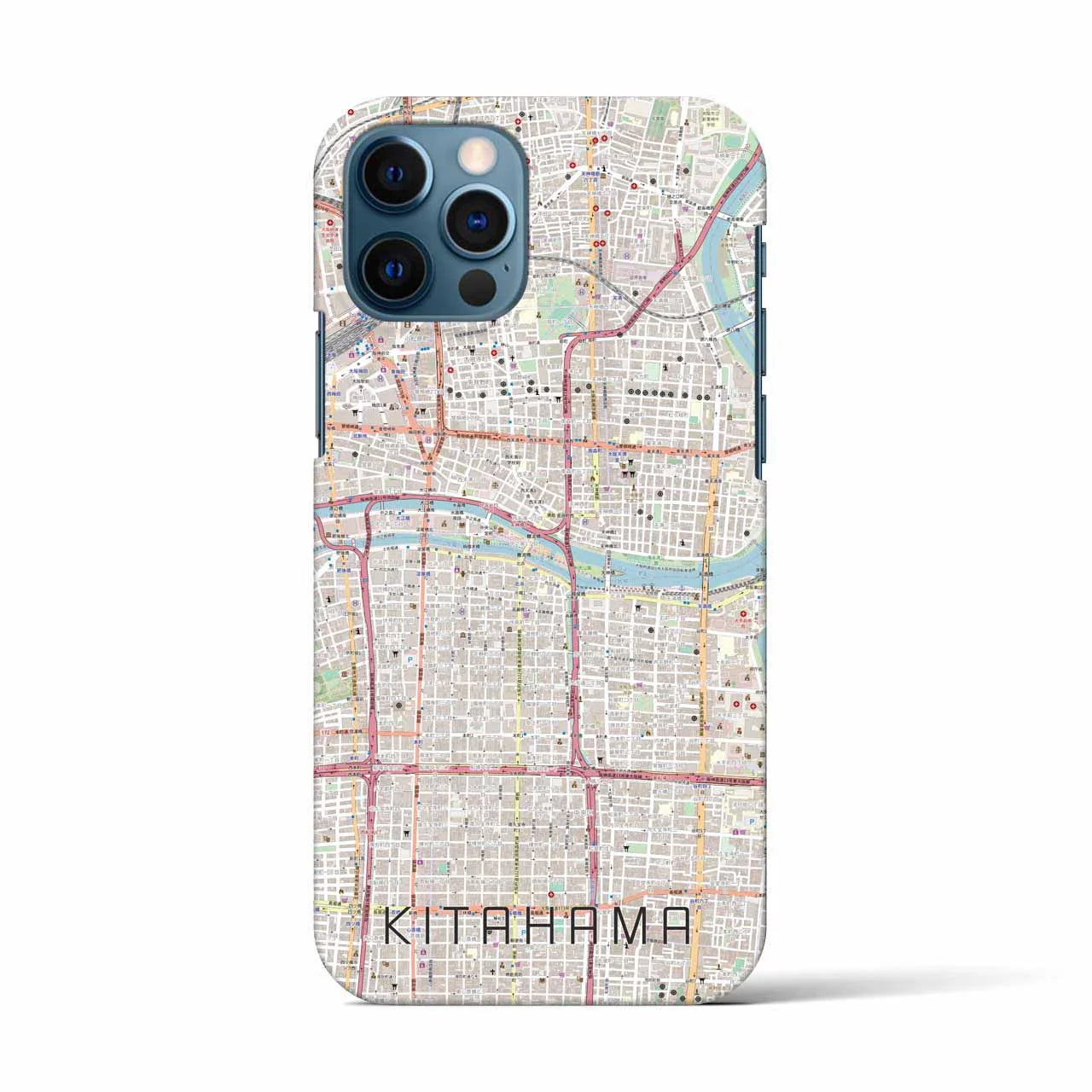 【北浜(大阪府)】地図柄iPhoneケース(バックカバータイプ)