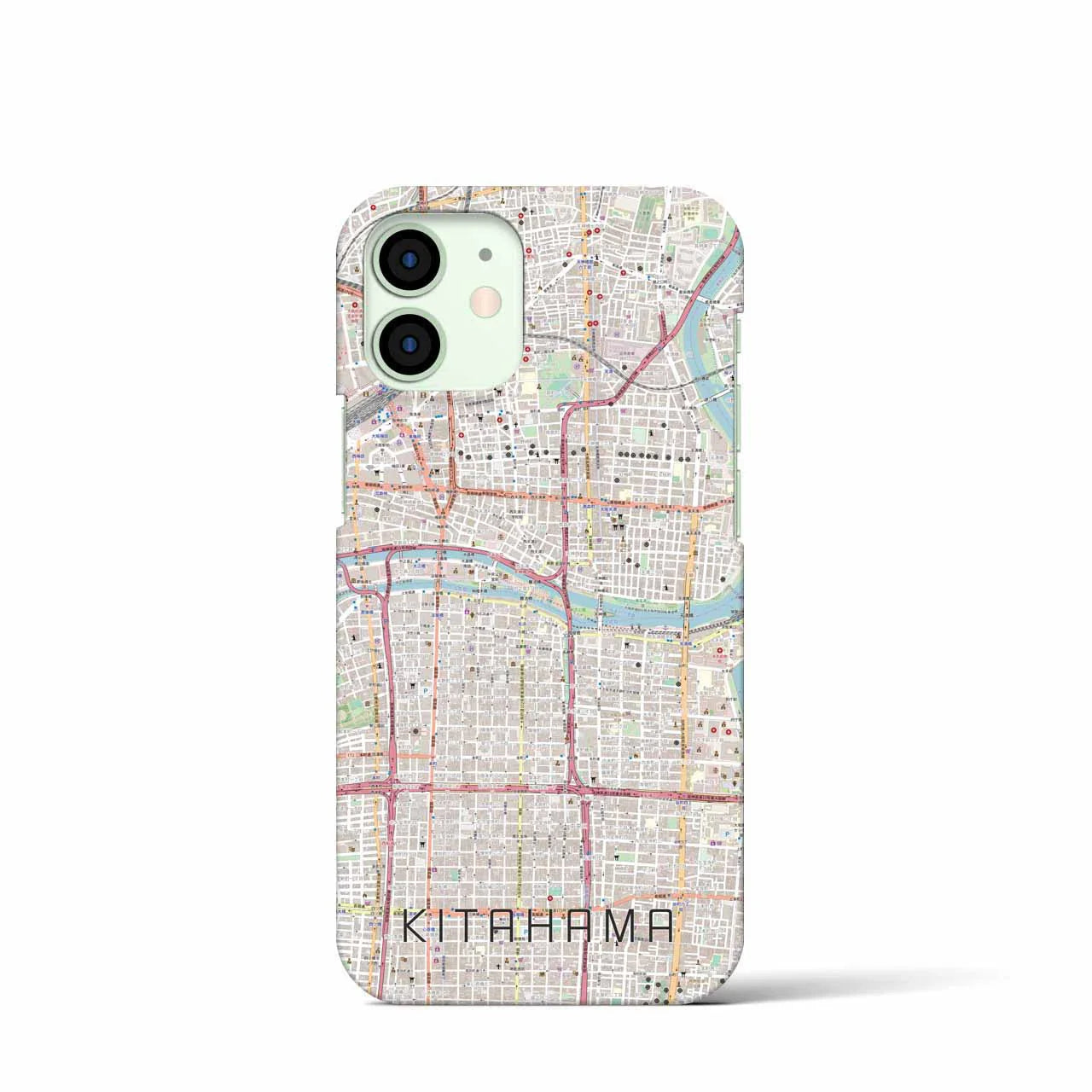 【北浜(大阪府)】地図柄iPhoneケース(バックカバータイプ)