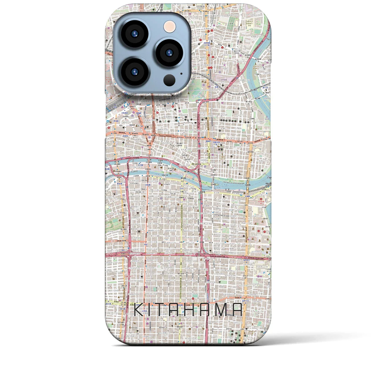 【北浜(大阪府)】地図柄iPhoneケース(バックカバータイプ)