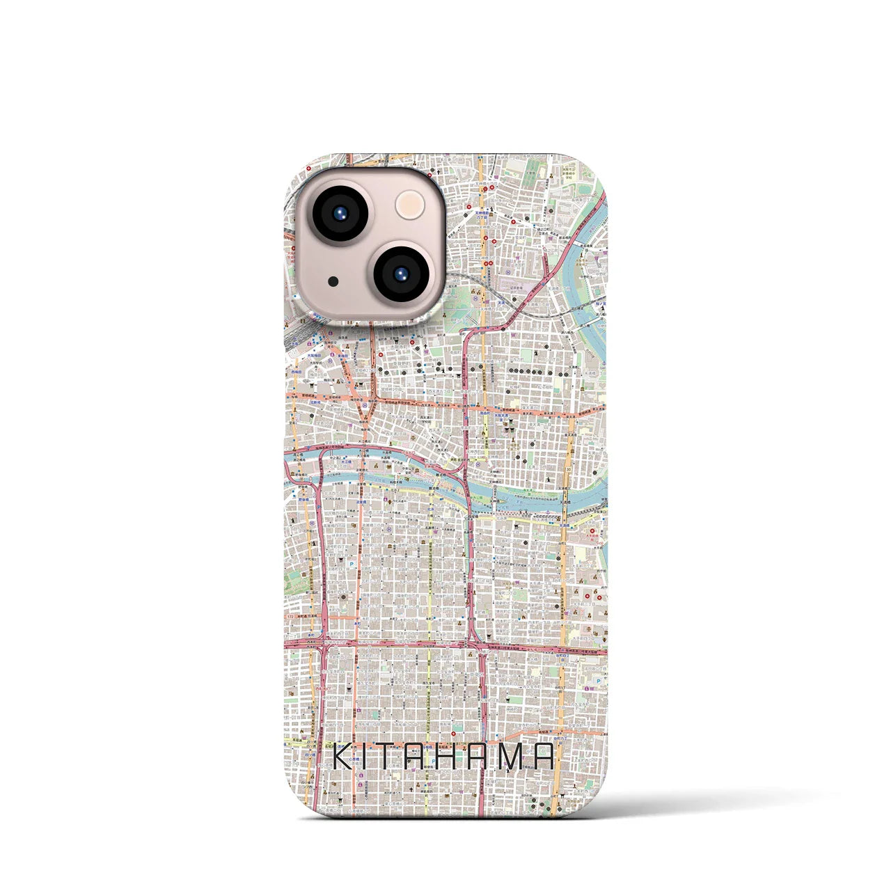 【北浜(大阪府)】地図柄iPhoneケース(バックカバータイプ)