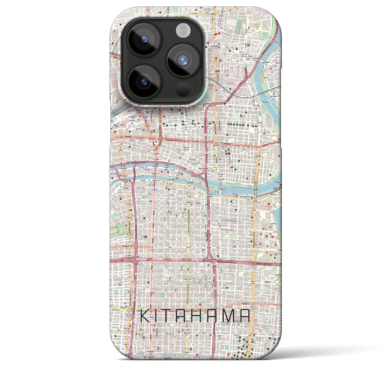 【北浜(大阪府)】地図柄iPhoneケース(バックカバータイプ)