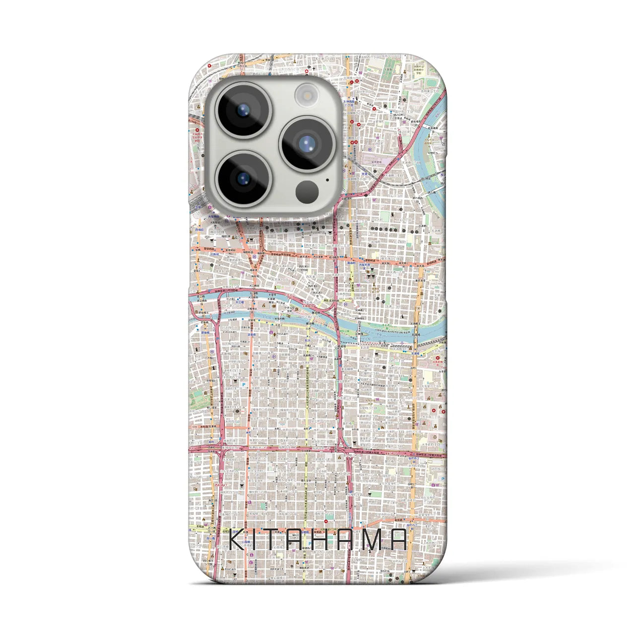 【北浜(大阪府)】地図柄iPhoneケース(バックカバータイプ)
