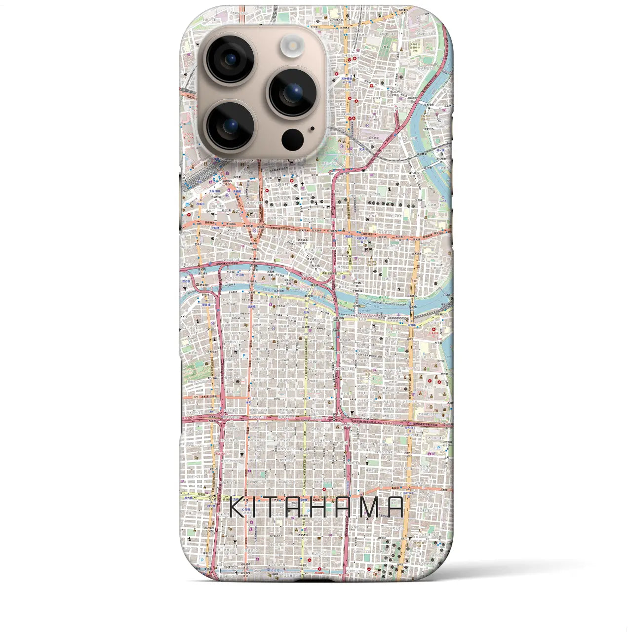 【北浜(大阪府)】地図柄iPhoneケース(バックカバータイプ)
