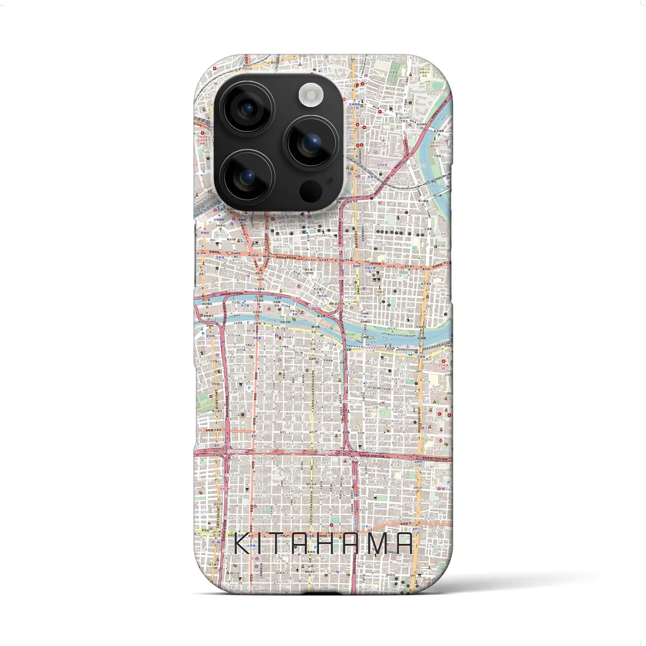 【北浜(大阪府)】地図柄iPhoneケース(バックカバータイプ)