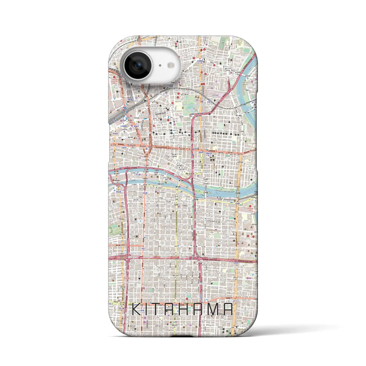 【北浜(大阪府)】地図柄iPhoneケース(バックカバータイプ)