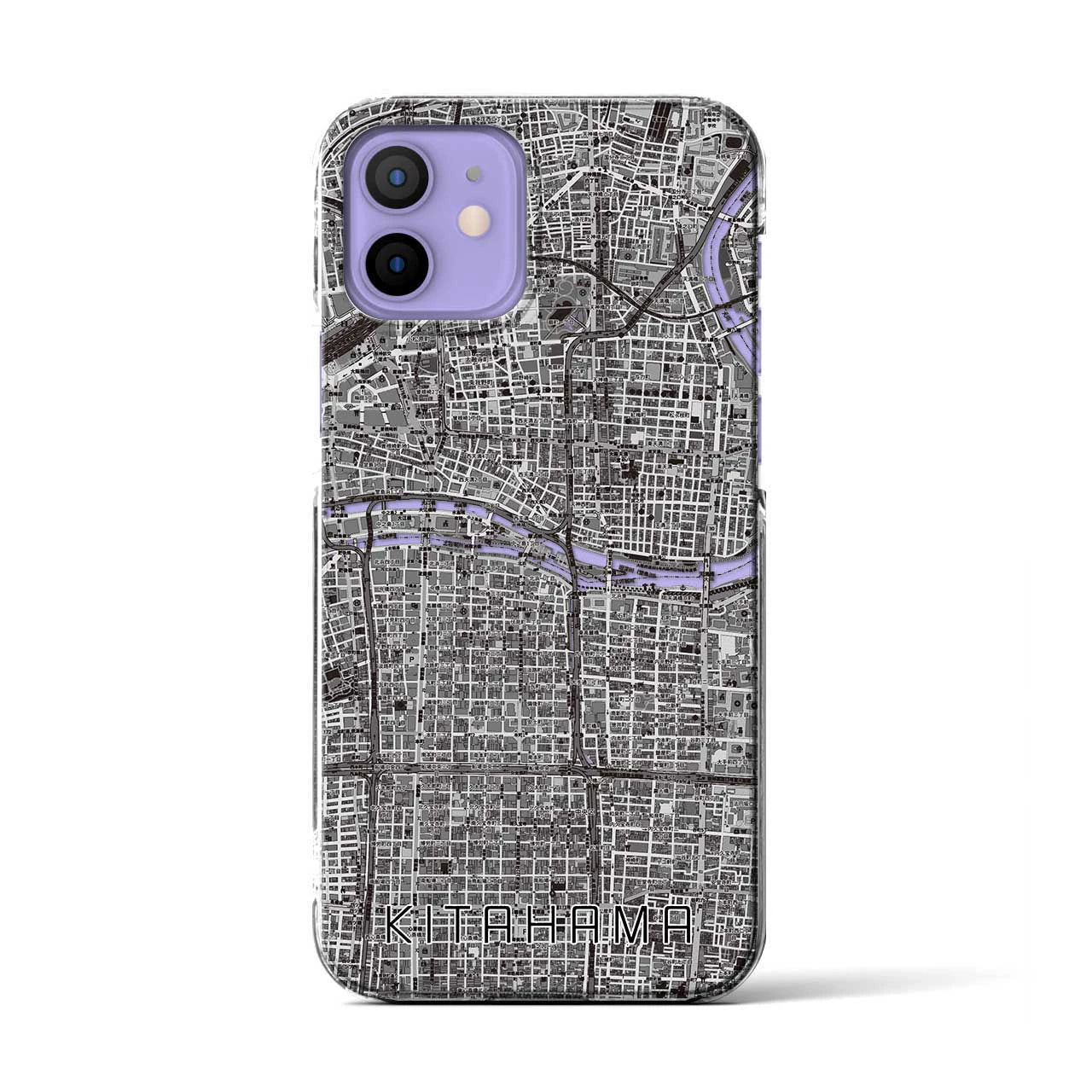 【北浜(大阪府)】地図柄iPhoneケース(クリアタイプ)