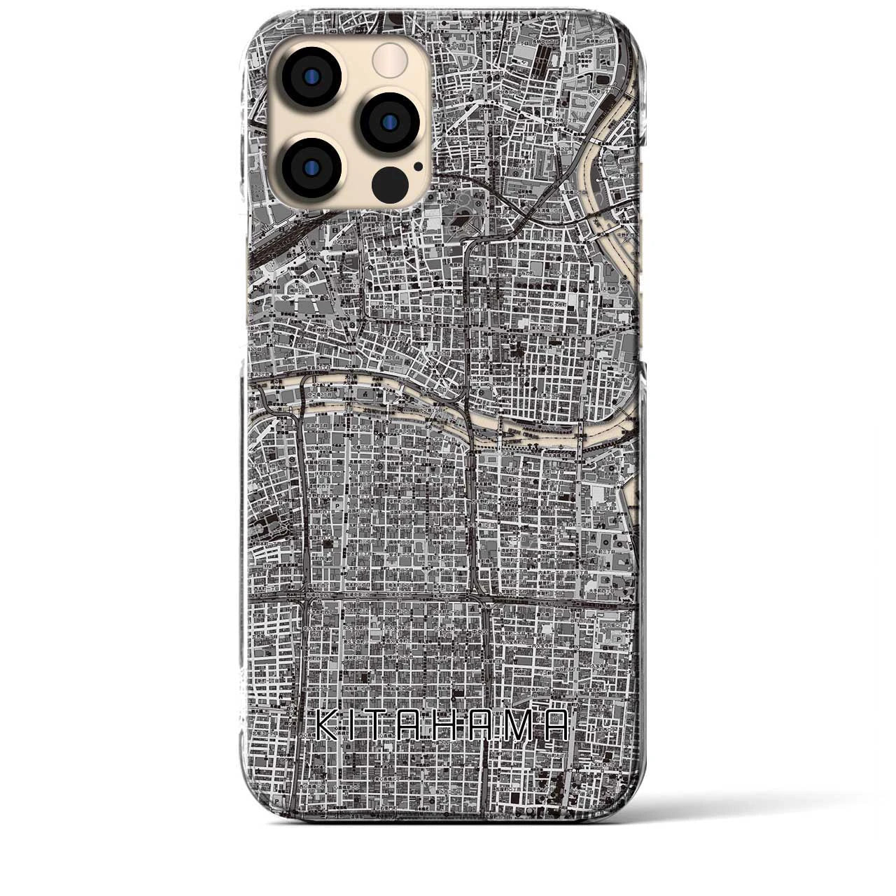 【北浜(大阪府)】地図柄iPhoneケース(クリアタイプ)