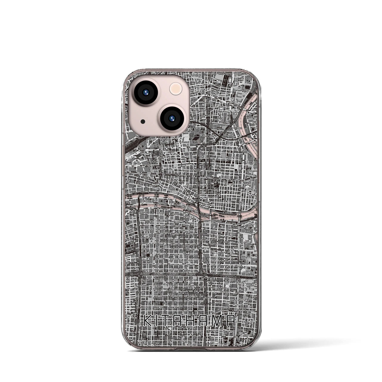 【北浜(大阪府)】地図柄iPhoneケース(クリアタイプ)