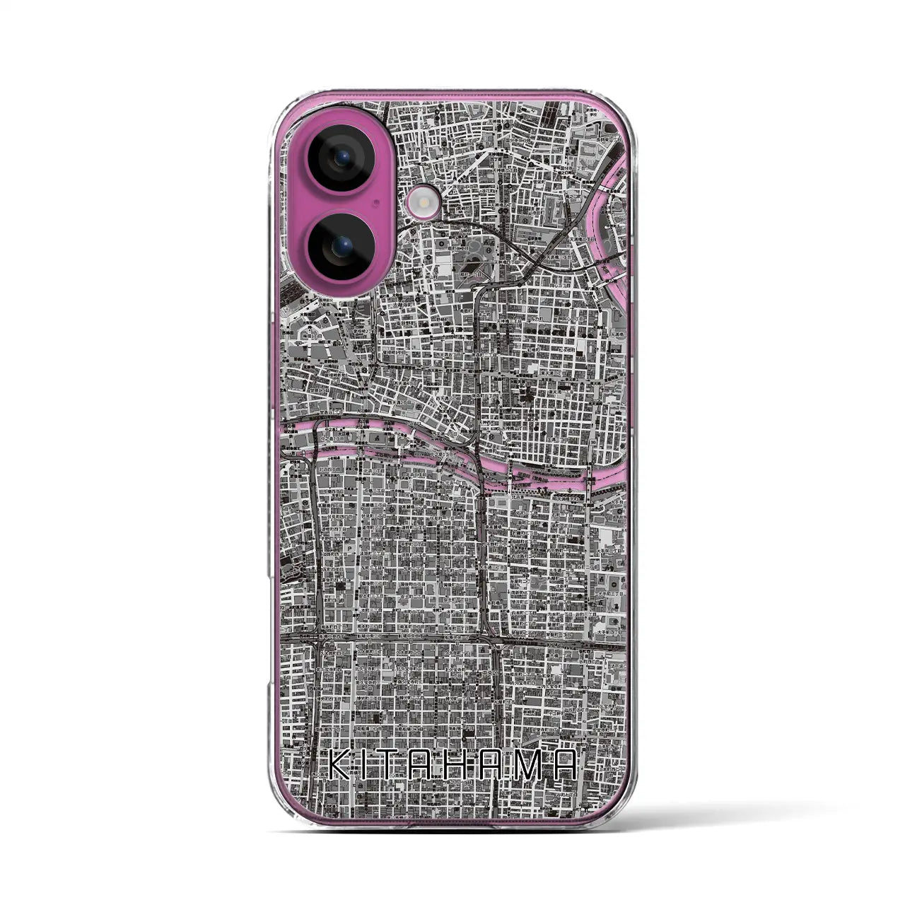 【北浜(大阪府)】地図柄iPhoneケース(クリアタイプ)
