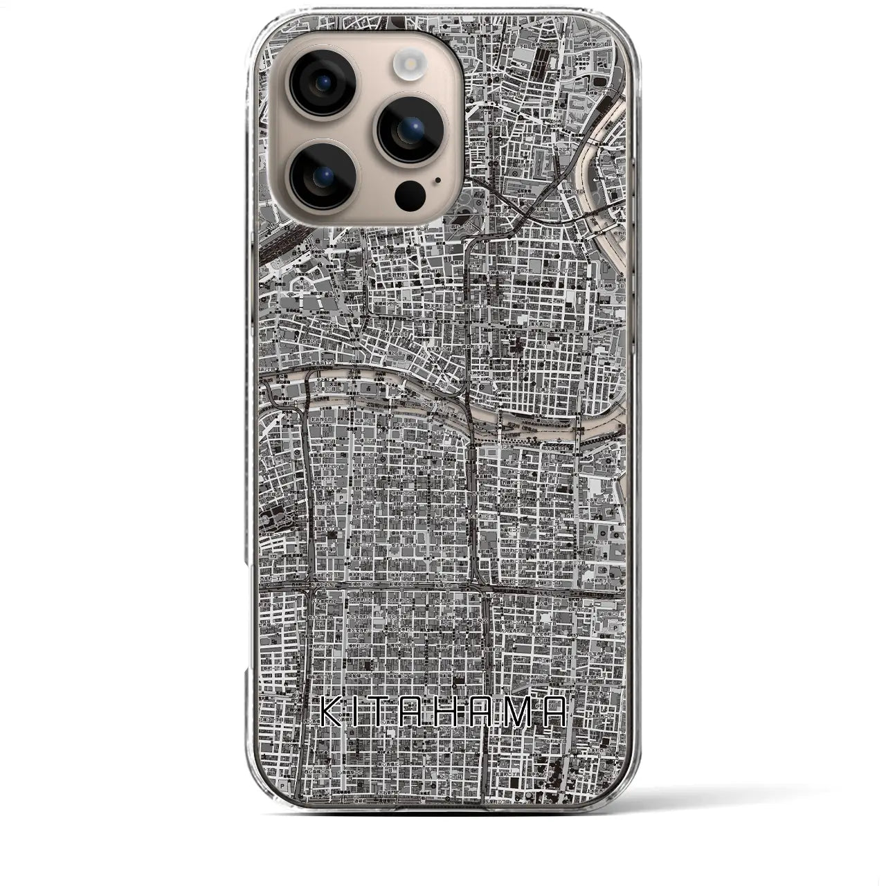 【北浜(大阪府)】地図柄iPhoneケース(クリアタイプ)