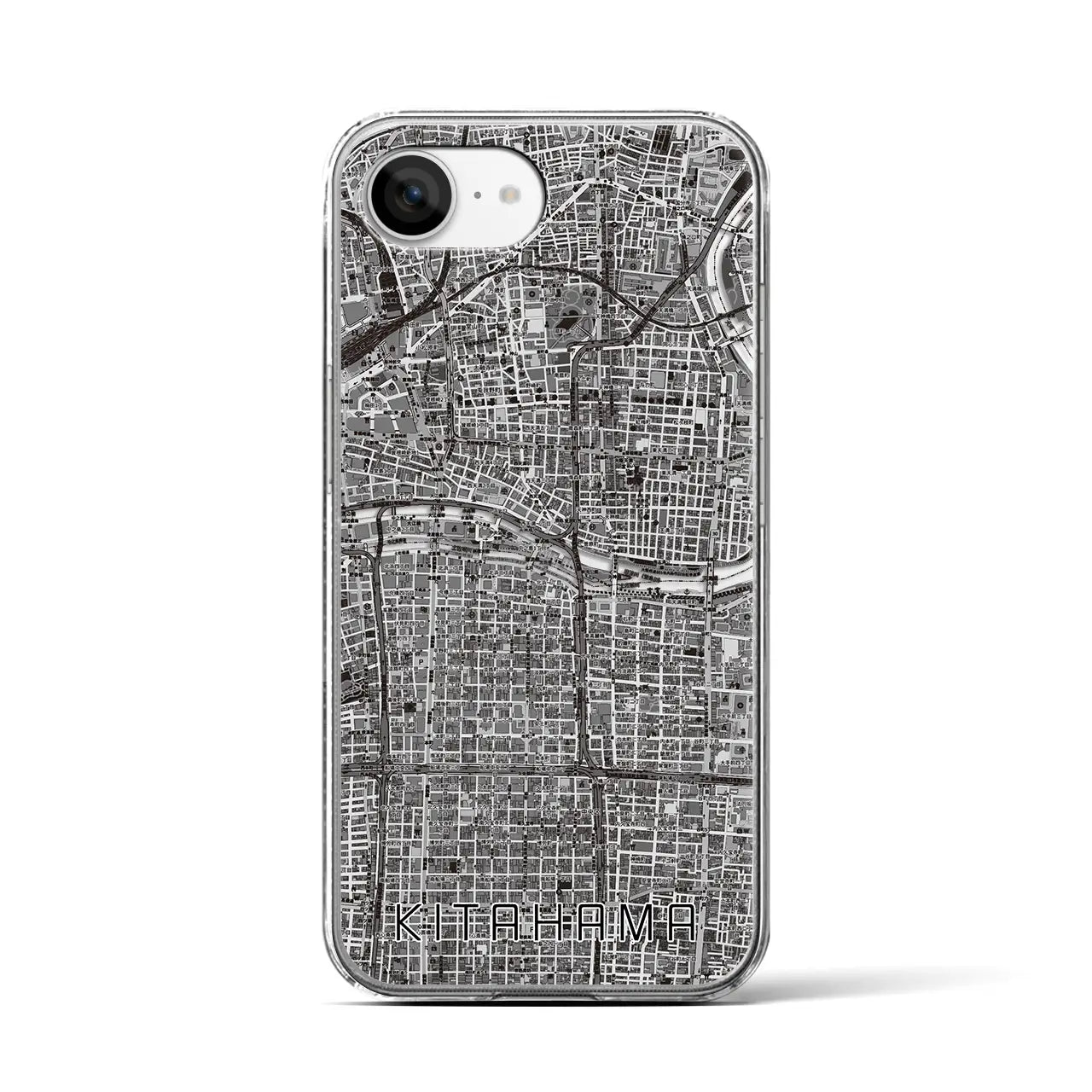 【北浜(大阪府)】地図柄iPhoneケース(クリアタイプ)