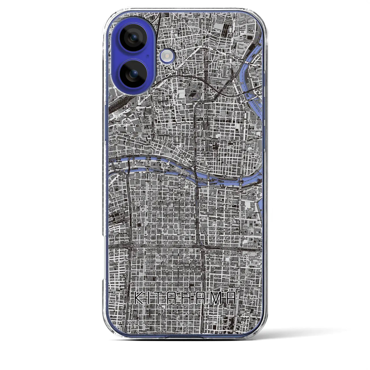 【北浜(大阪府)】地図柄iPhoneケース(クリアタイプ)