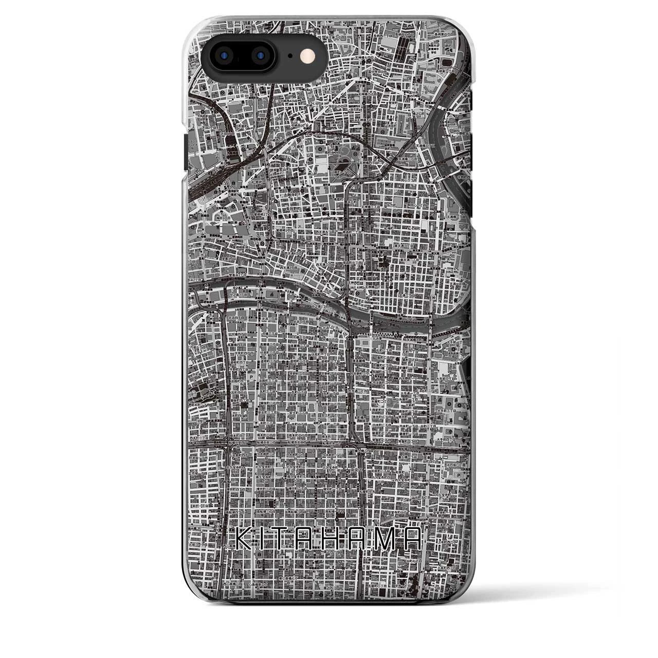 【北浜(大阪府)】地図柄iPhoneケース(クリアタイプ)