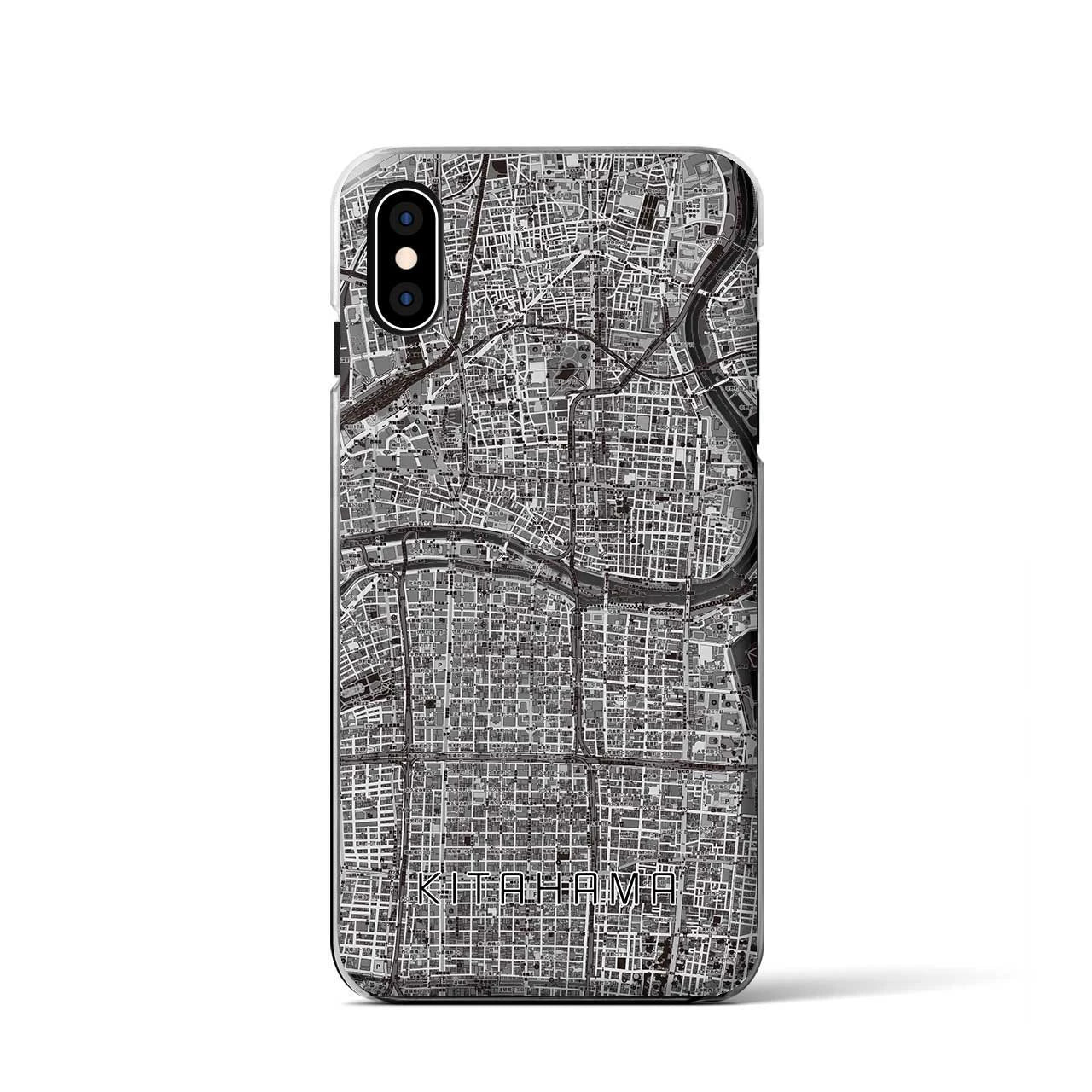 【北浜(大阪府)】地図柄iPhoneケース(クリアタイプ)
