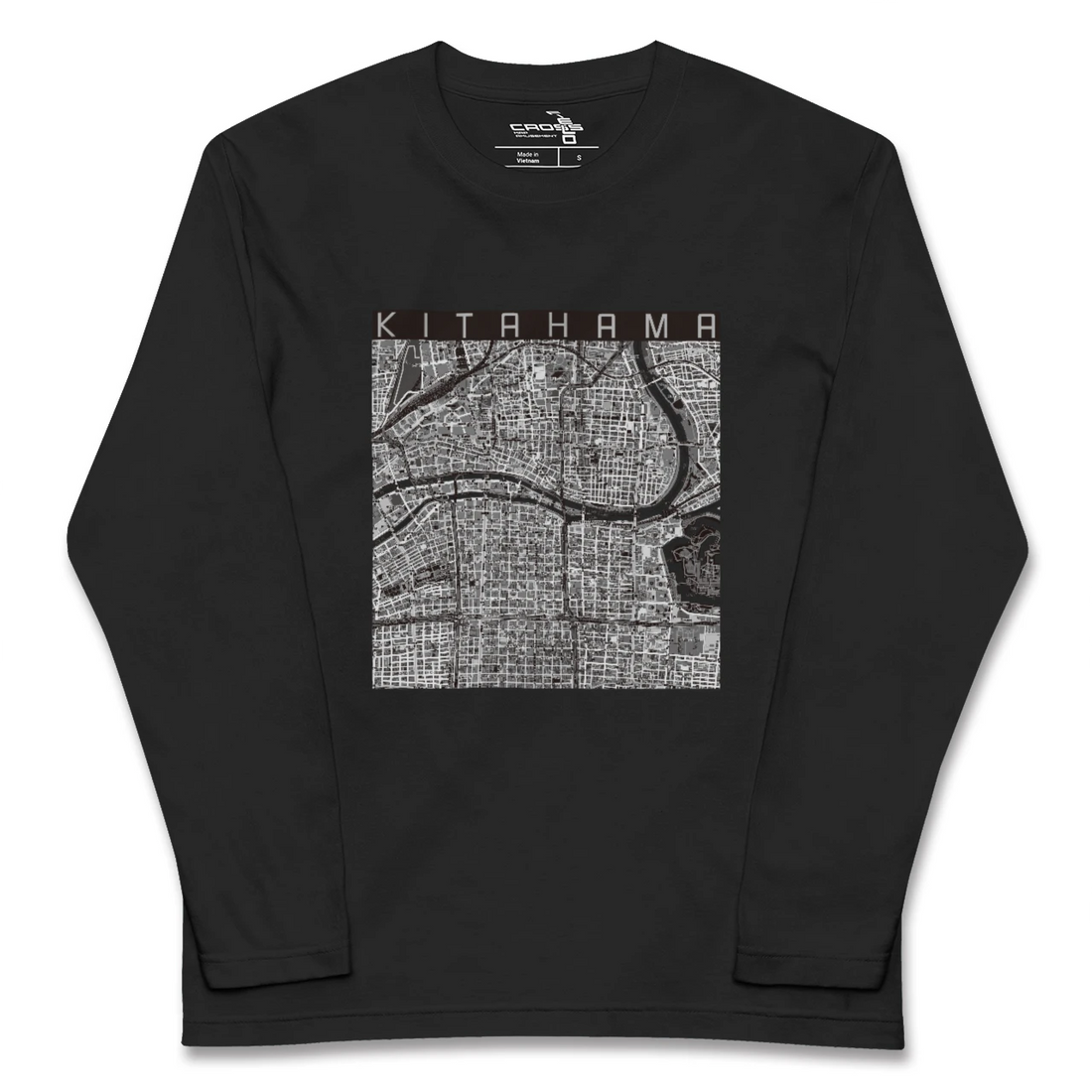 【北浜(大阪府)】地図柄ロングスリーブTシャツ