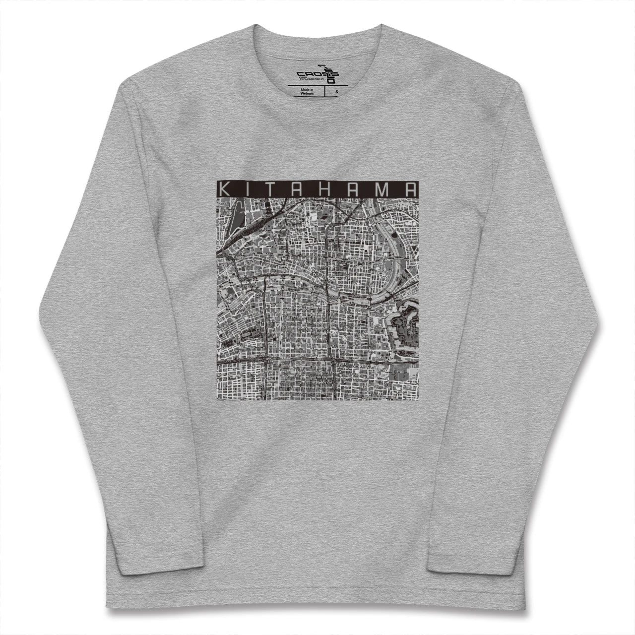 【北浜(大阪府)】地図柄ロングスリーブTシャツ