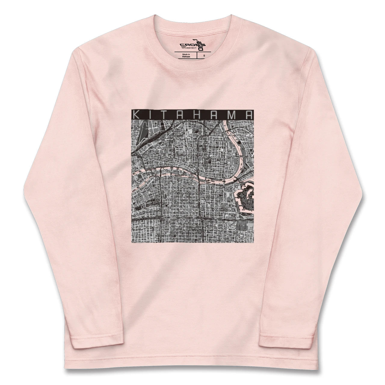 【北浜(大阪府)】地図柄ロングスリーブTシャツ