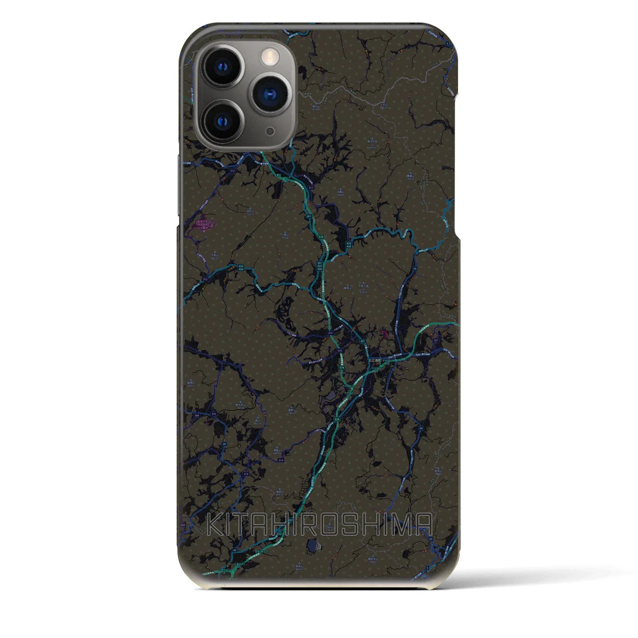【北広島(広島県)】地図柄iPhoneケース(バックカバータイプ)