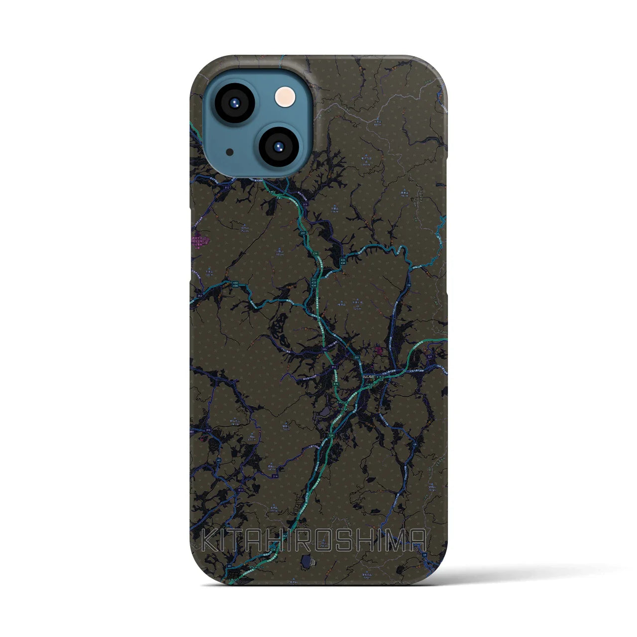 【北広島(広島県)】地図柄iPhoneケース(バックカバータイプ)