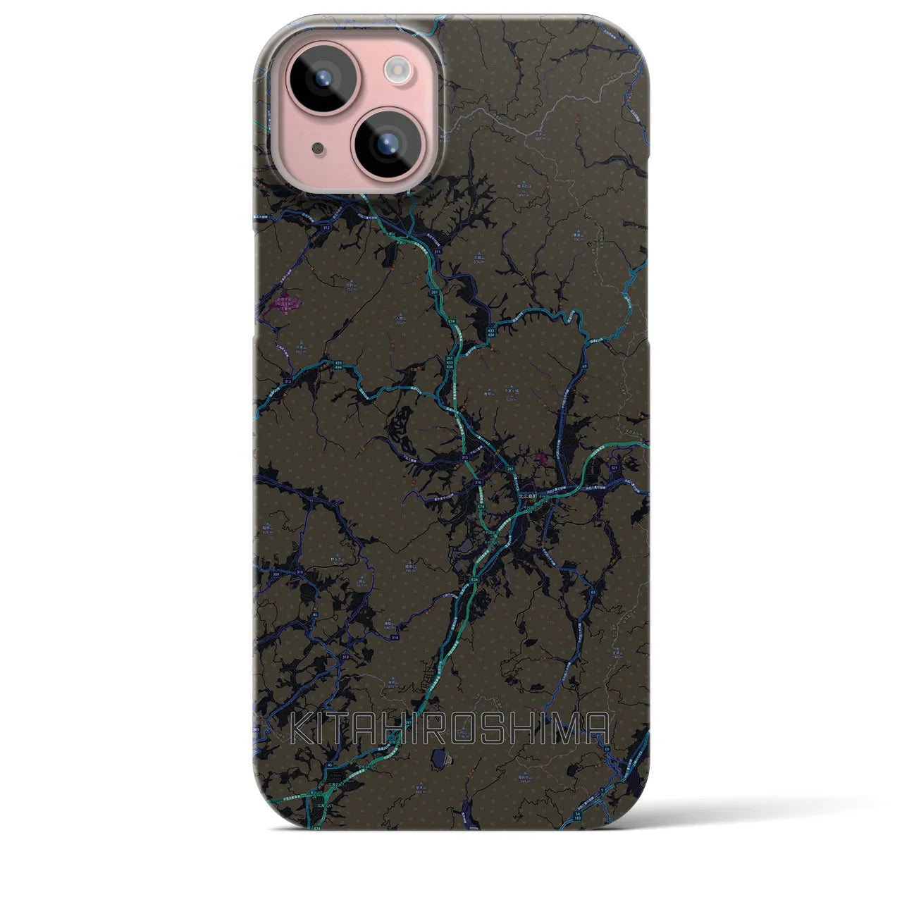 【北広島(広島県)】地図柄iPhoneケース(バックカバータイプ)