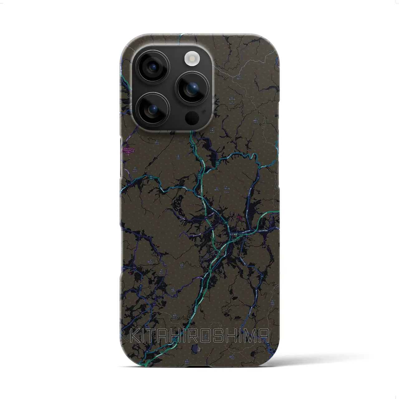 【北広島(広島県)】地図柄iPhoneケース(バックカバータイプ)