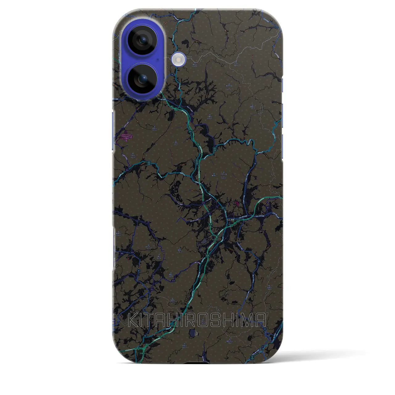 【北広島(広島県)】地図柄iPhoneケース(バックカバータイプ)