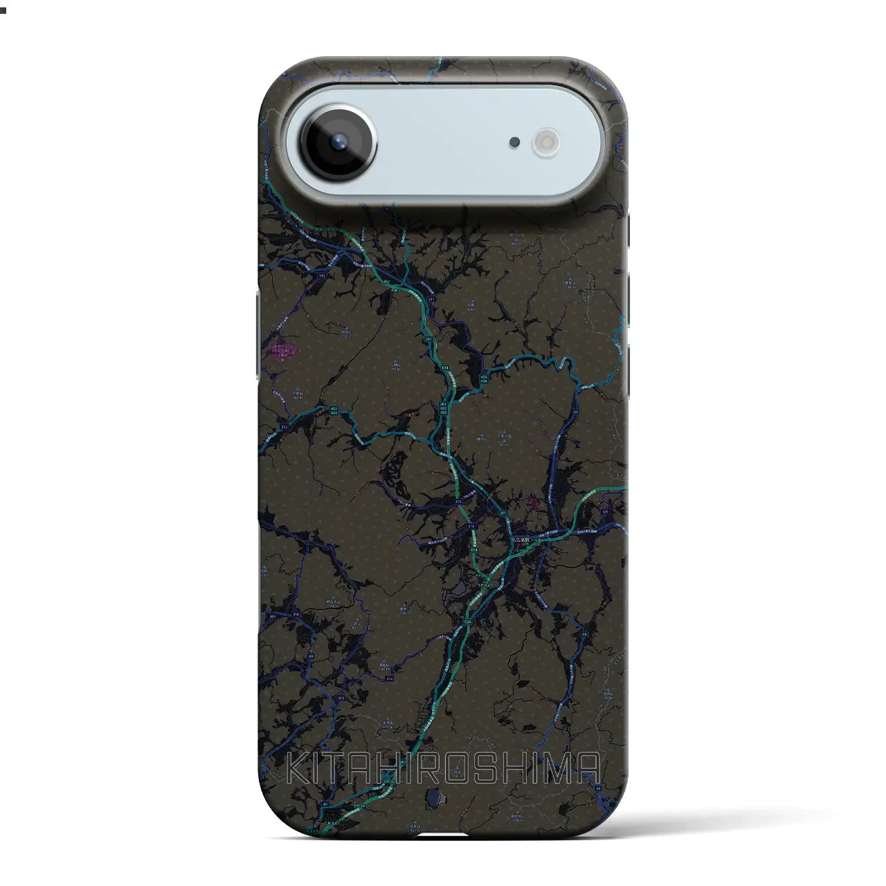 【北広島(広島県)】地図柄iPhoneケース(バックカバータイプ)