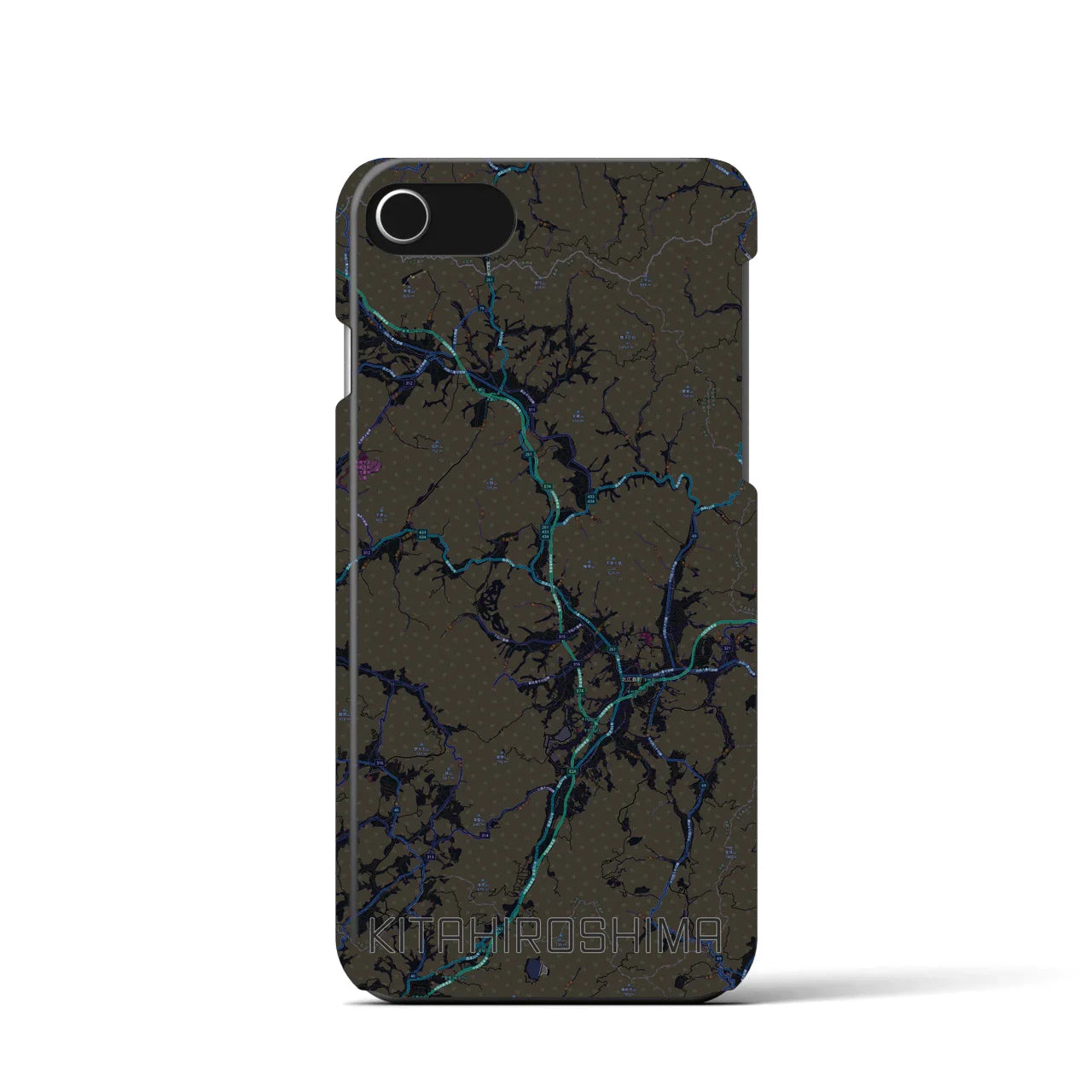 【北広島(広島県)】地図柄iPhoneケース(バックカバータイプ)
