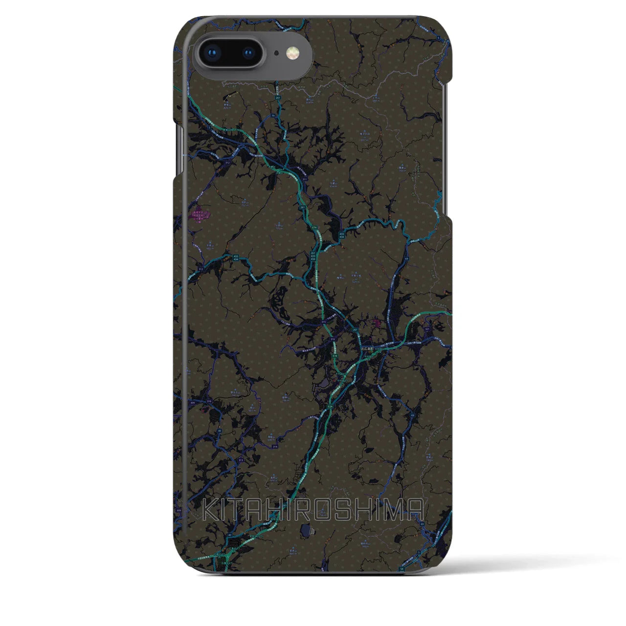 【北広島(広島県)】地図柄iPhoneケース(バックカバータイプ)