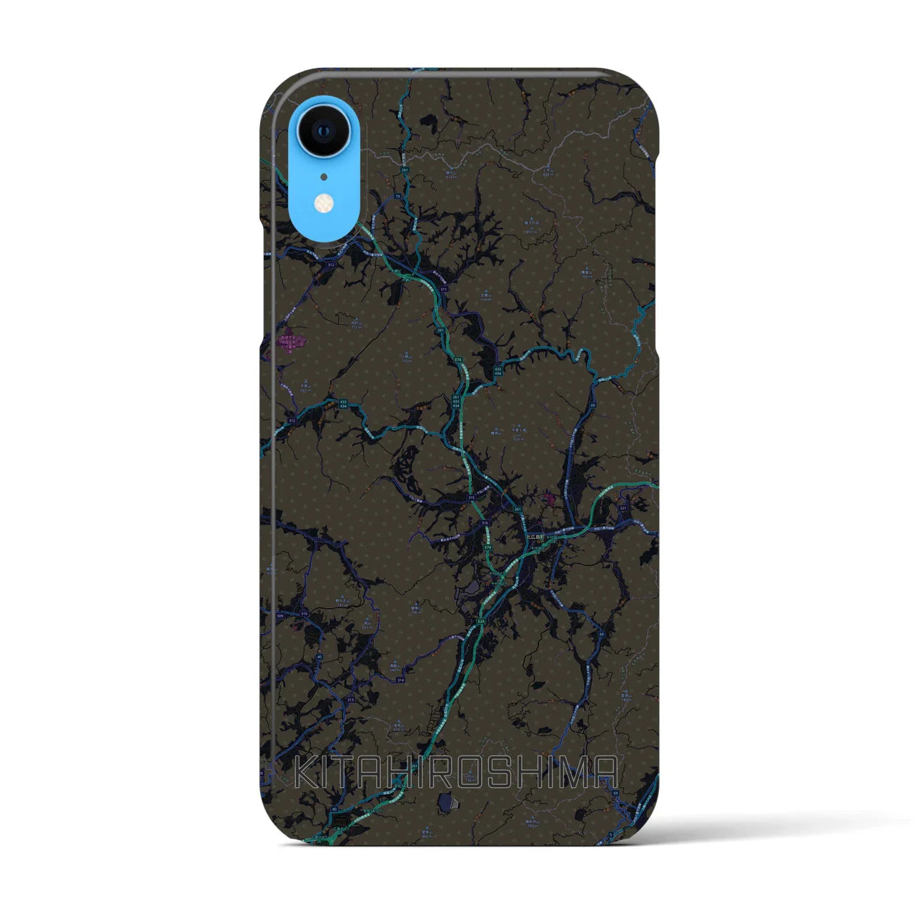 【北広島(広島県)】地図柄iPhoneケース(バックカバータイプ)